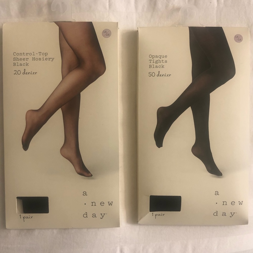 Sheer and opaque black tights